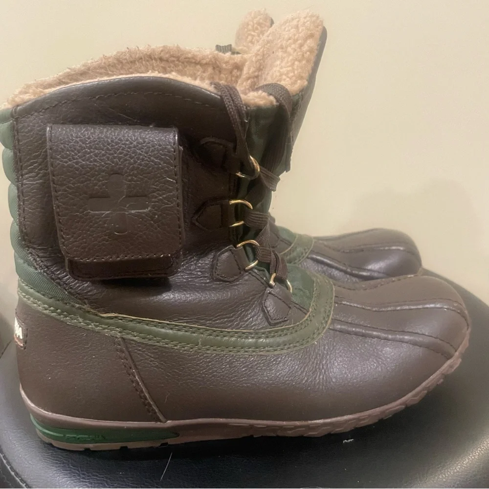 PsyBeria Dry goods Men's Boots Size 7 Green Brown Stash Pocket - Picture 4 of 10
